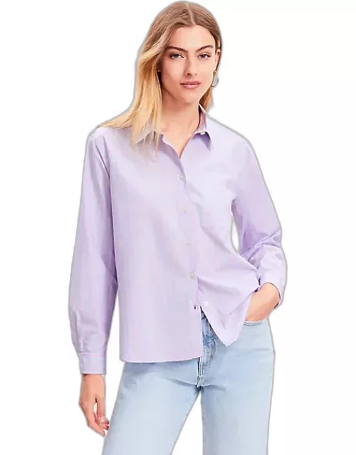 Loft Stripe Cotton Blend Relaxed Pocket Shirt