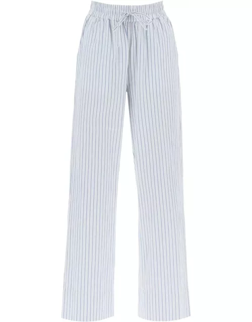 SKALL STUDIO striped cotton rue pants with nine word