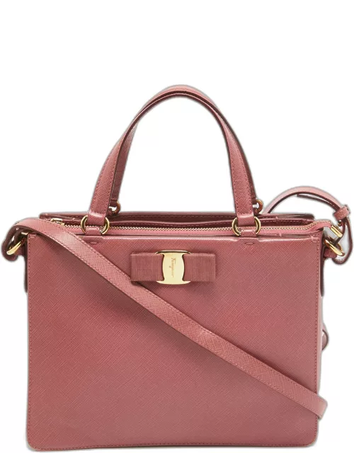 Salvatore Ferragamo Dark Pink Leather Shoulder Bag