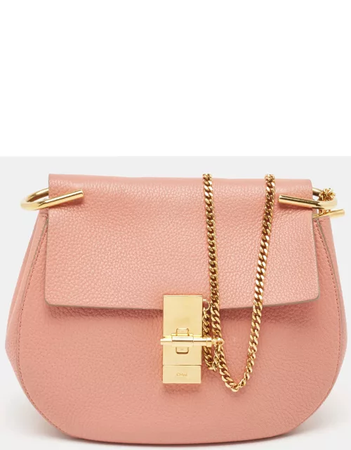Chloe Salmon Pink Leather Medium Drew Shoulder Bag
