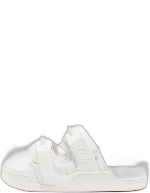 Christian Louboutin White Neoprene and Leather Daddy Pool Sandal