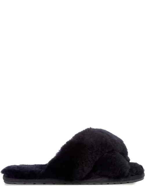 EMU Mayberry Crossover Sheepskin Slipper Slide - Black