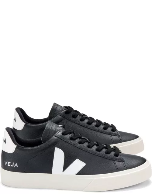 VEJA Campo Leather Trainers - Black & White