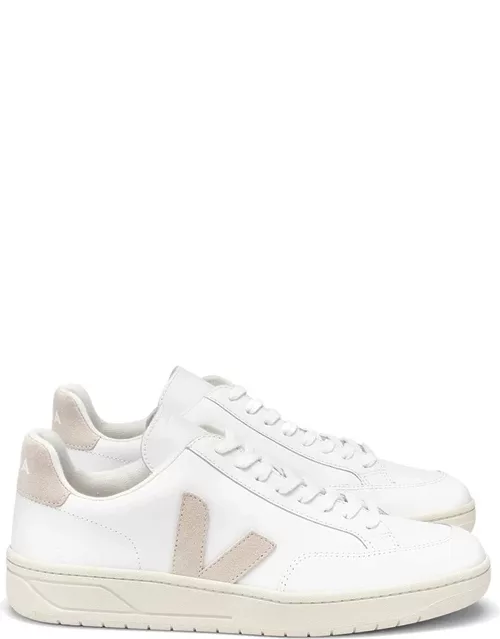 VEJA V-12 Leather Trainers - Extra White & Sable