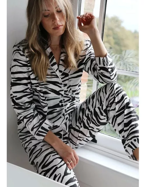 BREATHE Tiger Cotton Pyjama Set - Monochrome