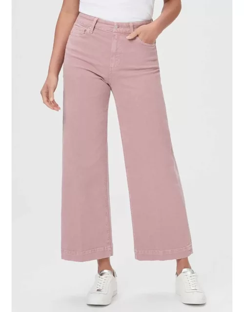Paige Denim Anessa High Rise Cropped Wide Leg Jeans - Muted Blush