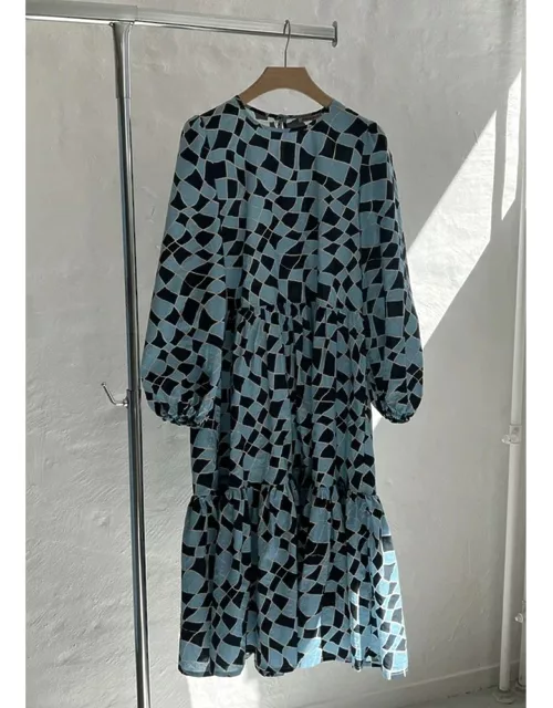 STELLA NOVA Cotton Midi Dress - Dowe Blue