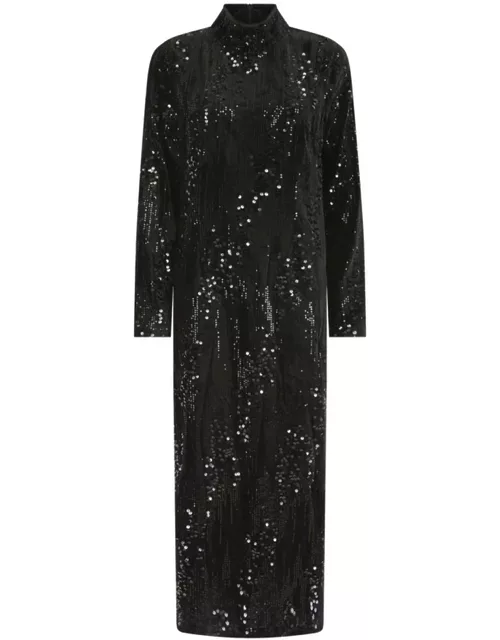 NOOKI Aurora Velvet Sequin Dress - Black