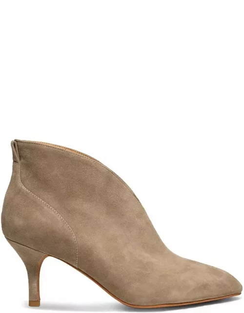 SHOE THE BEAR Valentine Low Cut Suede Heel Shoe Boot - Taupe