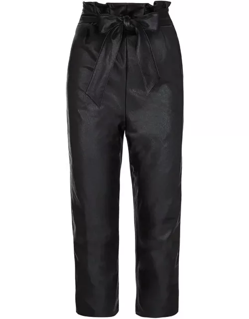 COMMANDO Faux Leather Paperbag Trousers - Black
