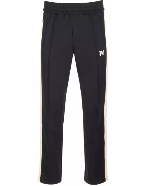 Palm Angels Black Trackpants With Monogra