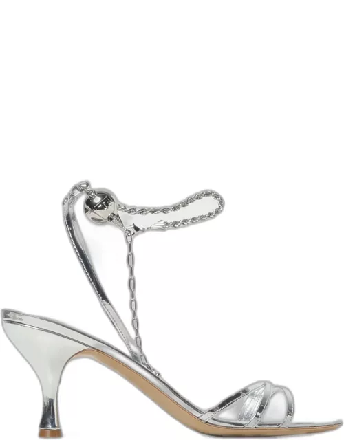 Heeled Sandals FERRAGAMO Woman colour Silver