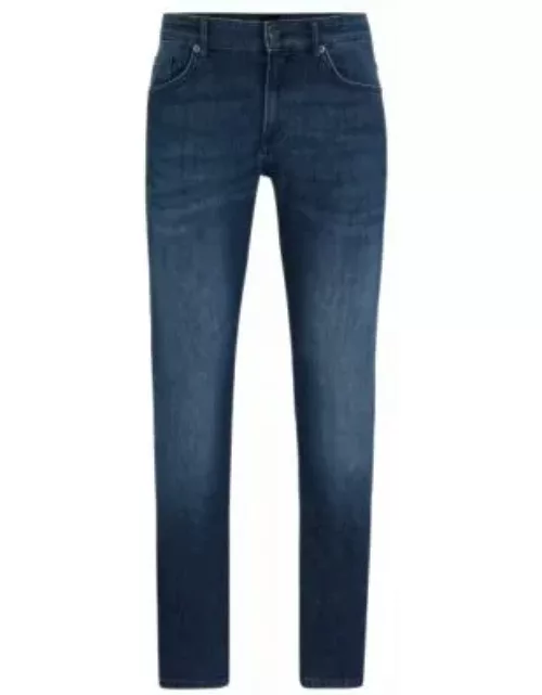Slim-fit jeans in blue comfort-stretch denim- Blue Men's Jean