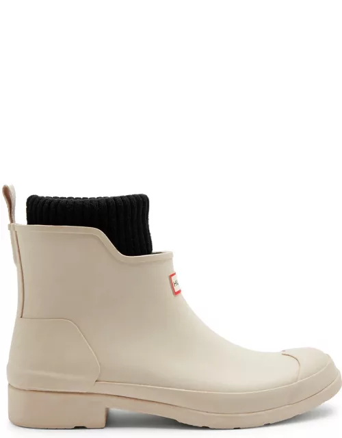 Hunter Chelsea Rubber Ankle Boots - Off White
