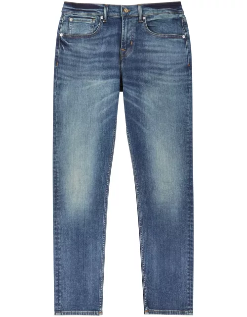 7 For All Mankind Slimmy Tapered Slim-leg Jeans - Mid Blu - 28 (W28 / XS)