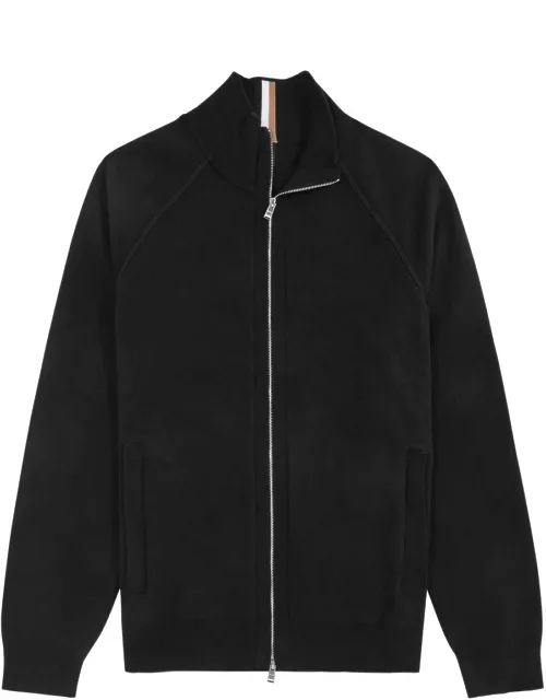 Boss Knitted Cotton-blend Sweatshirt - Black