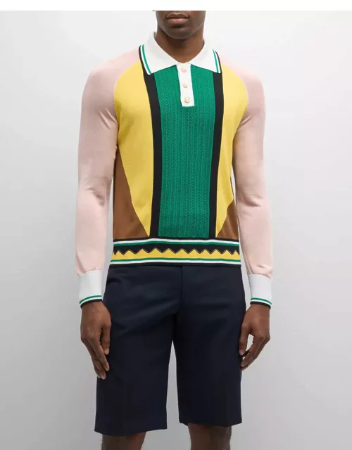 Men's Graphic Knit Polo Shirt