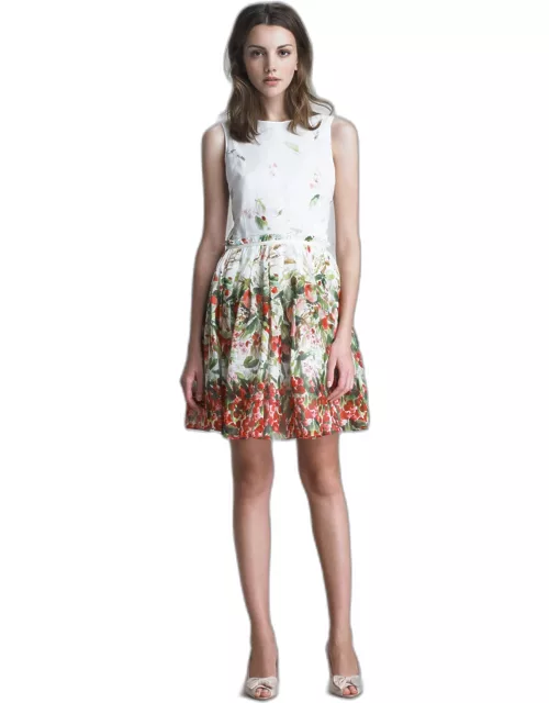 Tayla Pleated Embroidered Midi Skirt