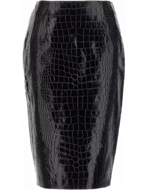 Versace Embossed Leather Skir