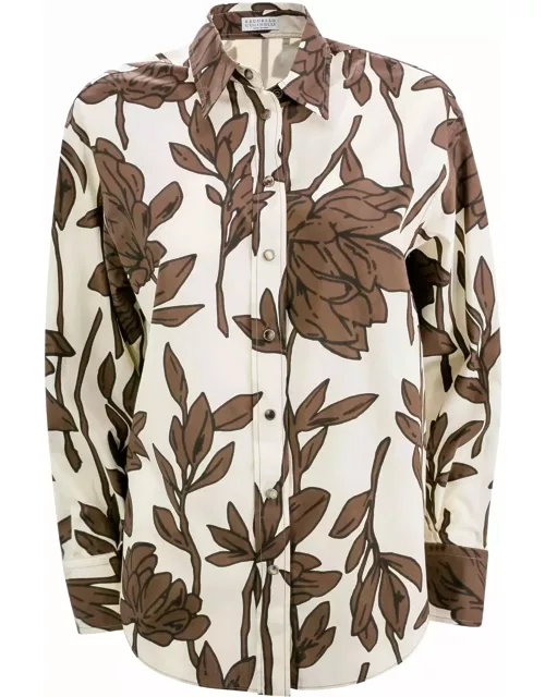 Brunello Cucinelli Floral-print Cotton Shirt