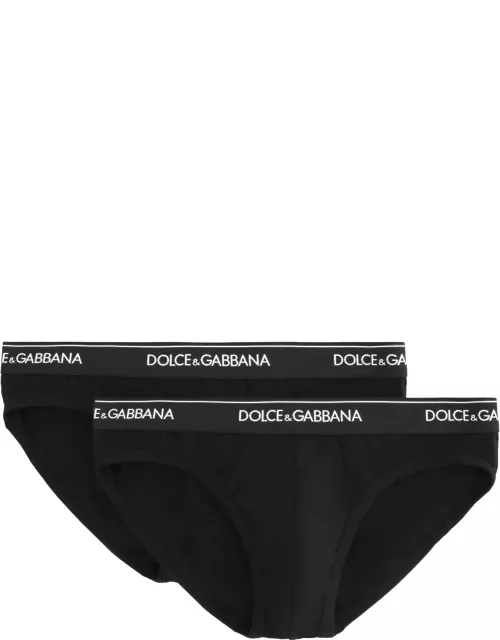 Dolce & Gabbana Cotton Briefs With Logoed Elastic Band