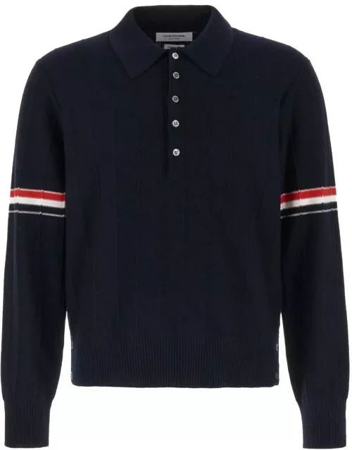 Thom Browne Rwb-striped Long-sleeved Polo Shirt