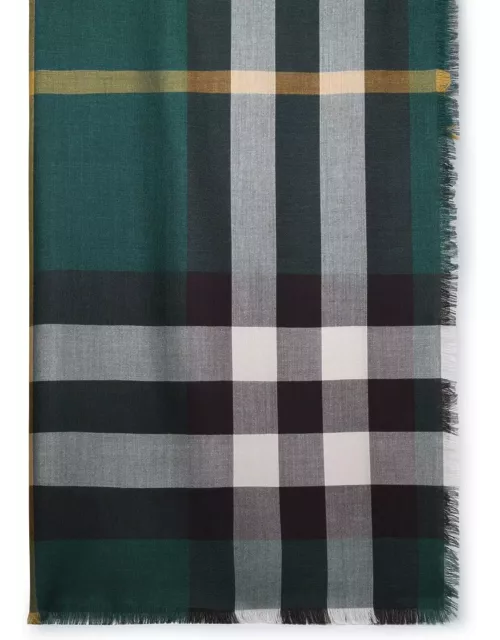 Burberry Green Cashmere Blend Scarf