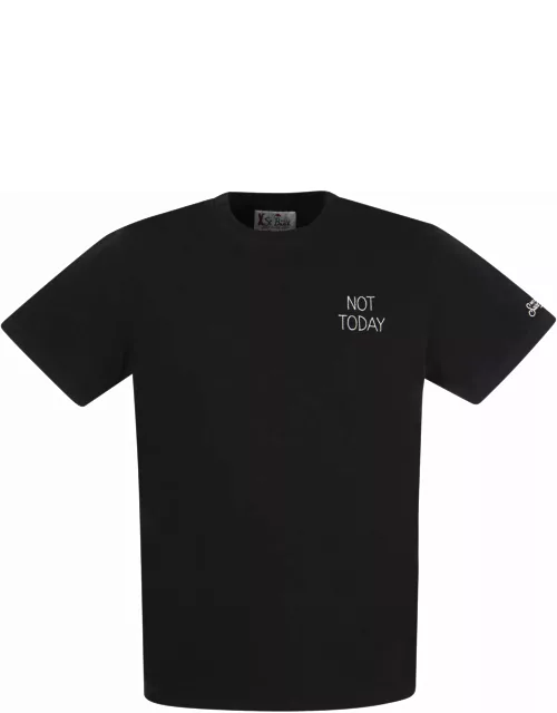 MC2 Saint Barth Cotton T-shirt With Not Today Print