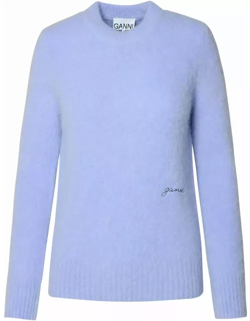 Ganni Light Blue Virgin Wool Blend Sweater
