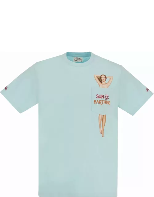 MC2 Saint Barth Sunbarthing T-shirt With Embroidery On Pocket
