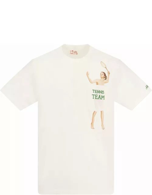 MC2 Saint Barth Tennis Team T-shirt With Embroidery On Pocket