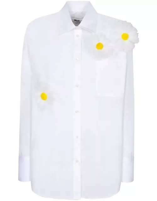 MSGM Daisy Detailed Long Sleeved Buttoned Shirt
