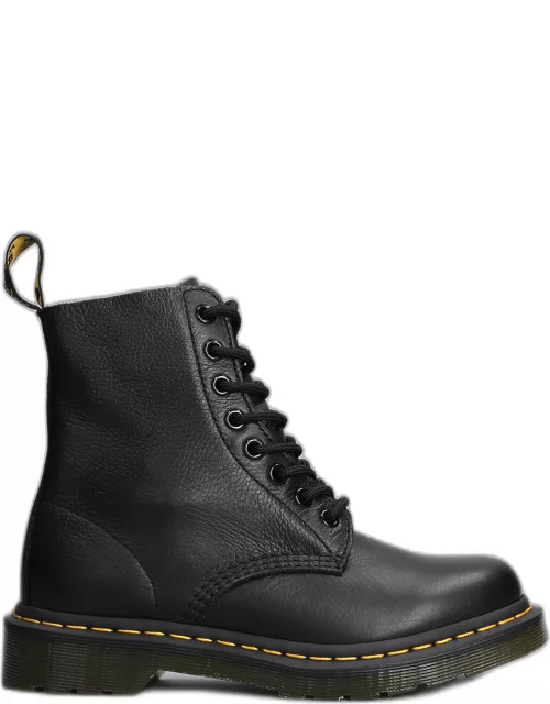Dr. Martens 1460 Pascal Combat Boots In Black Leather