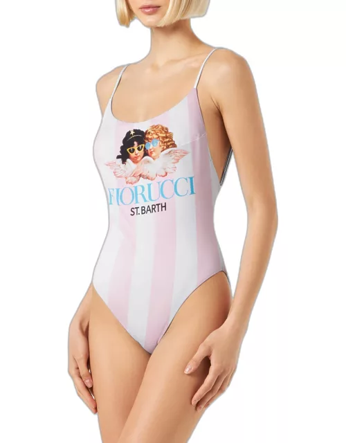 MC2 Saint Barth Stripes Angels Fiorucci One Piece Swimsuit Fiorucci Special Edition