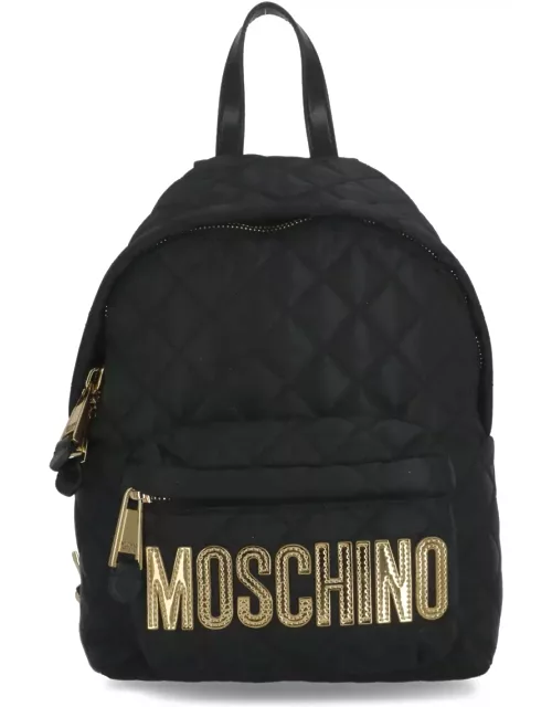 Moschino Quilted Backpack With Logo