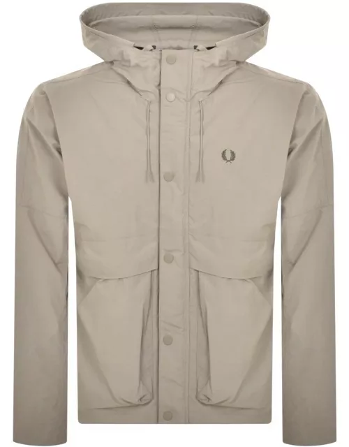 Fred Perry Cropped Parka Jacket Grey