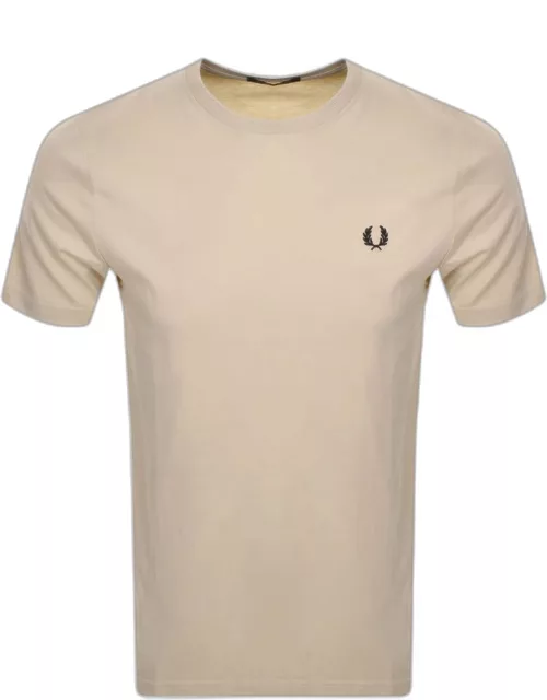 Fred Perry Crew Neck T Shirt Beige