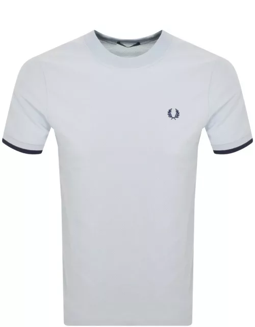 Fred Perry Tipped Cuff Pique T Shirt Blue