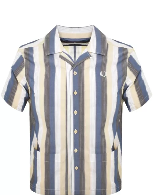 Fred Perry Ombre Stripe Collar Shirt Blue