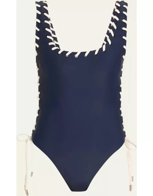 Dayton Lace-Up One-Piece Swimsuit