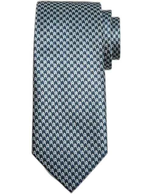 Men's Mulberry Silk Micro-Houndstooth Tie