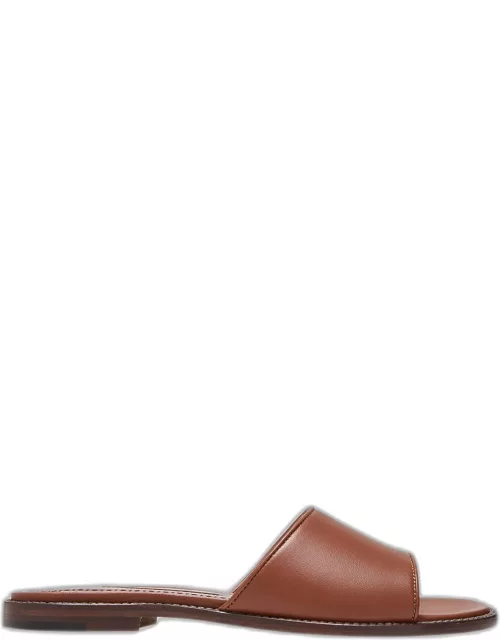 Safinanu Leather Flat Slide Sandal