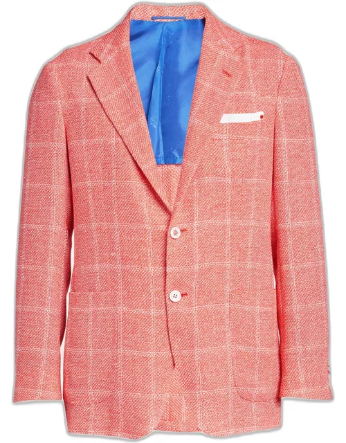 Men's Cashmere-Linen Windowpane Sport Coat