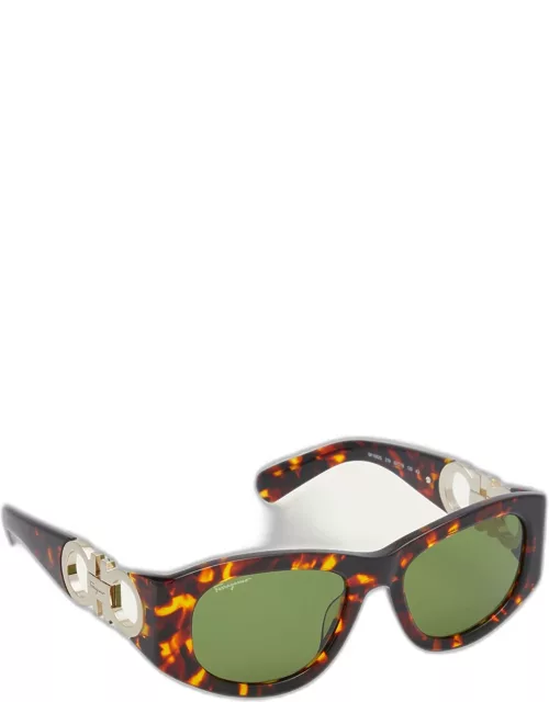 Gancini Round Acetate Sunglasse