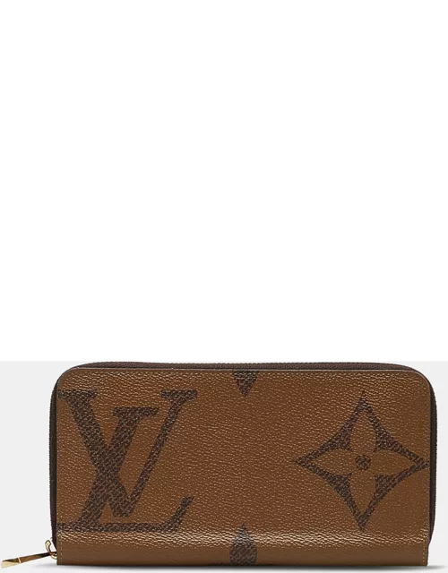 Louis Vuitton Brown Canvas Monogram Giant Reverse Zippy Wallet