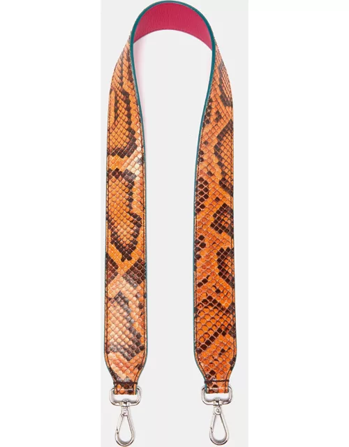 Fendi Multicolor Python and Leather Shoulder Bag Strap