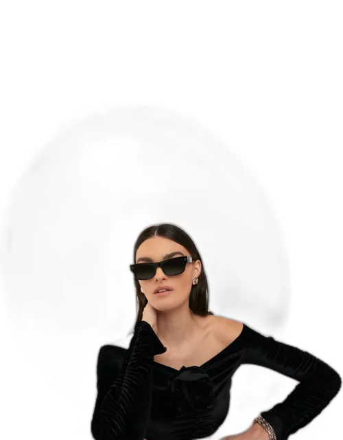 Falck Rectangular Sunglasses in Black