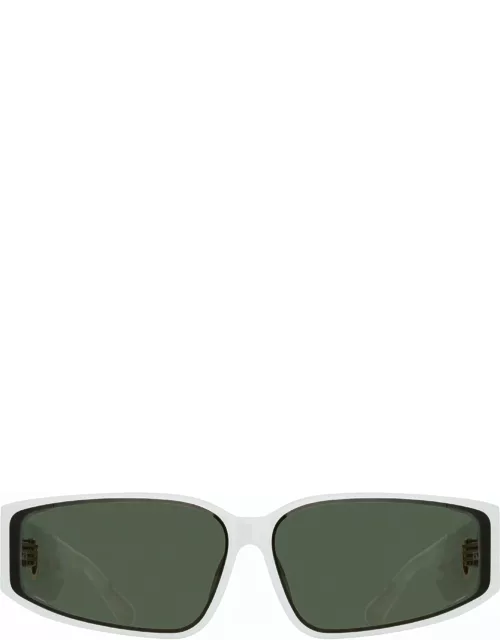 Alexis Angular Sunglasses in White
