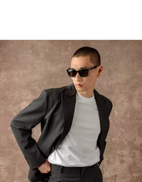 Men's Cedric Rectangular Sunglasses in Black and Grey