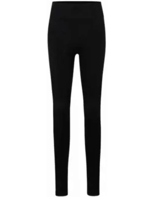 NAOMI x BOSS stretch-jersey leggings with branded waistband- Black Women's Clothing